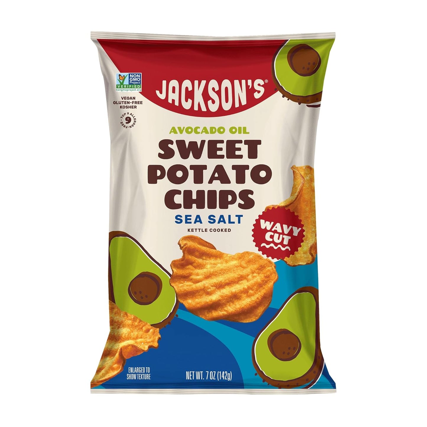 Wavy Sweet Potato Kettle Chips with Sea Salt - Perfect for Dipping