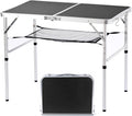 Folding Camping Table 36in x 24in - Portable Aluminum Table