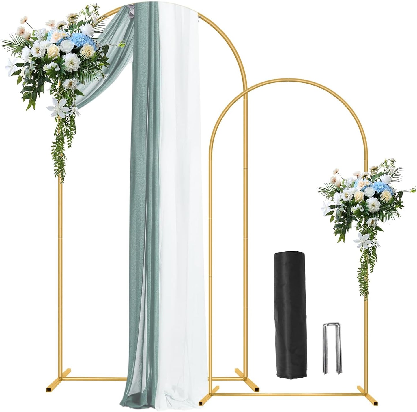 Metal Arch Backdrop Stand Set for Weddings and Parties