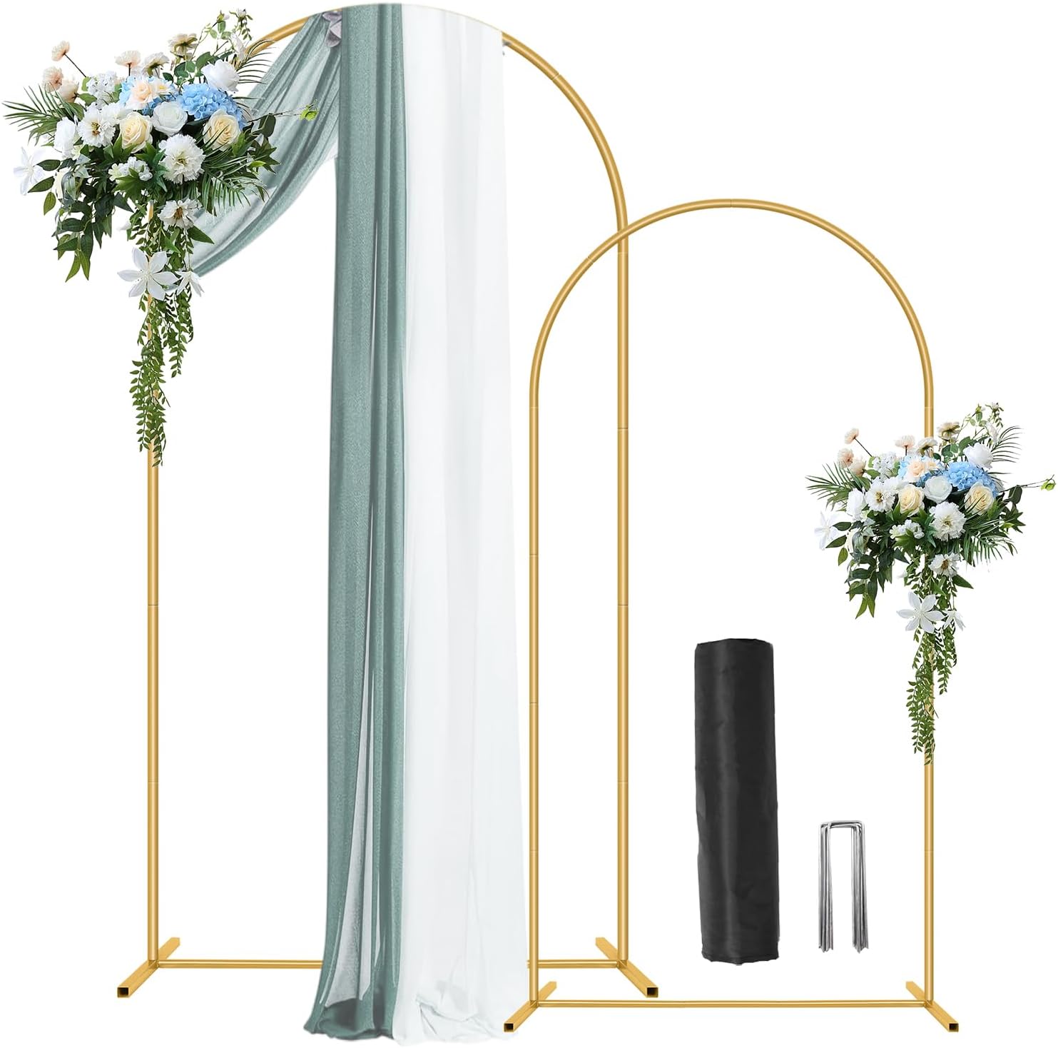 Metal Arch Backdrop Stand Set for Weddings and Parties