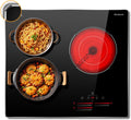 24 Inch Electric Cooktop 3 Burner 5500W - Compact High Power Cooktop