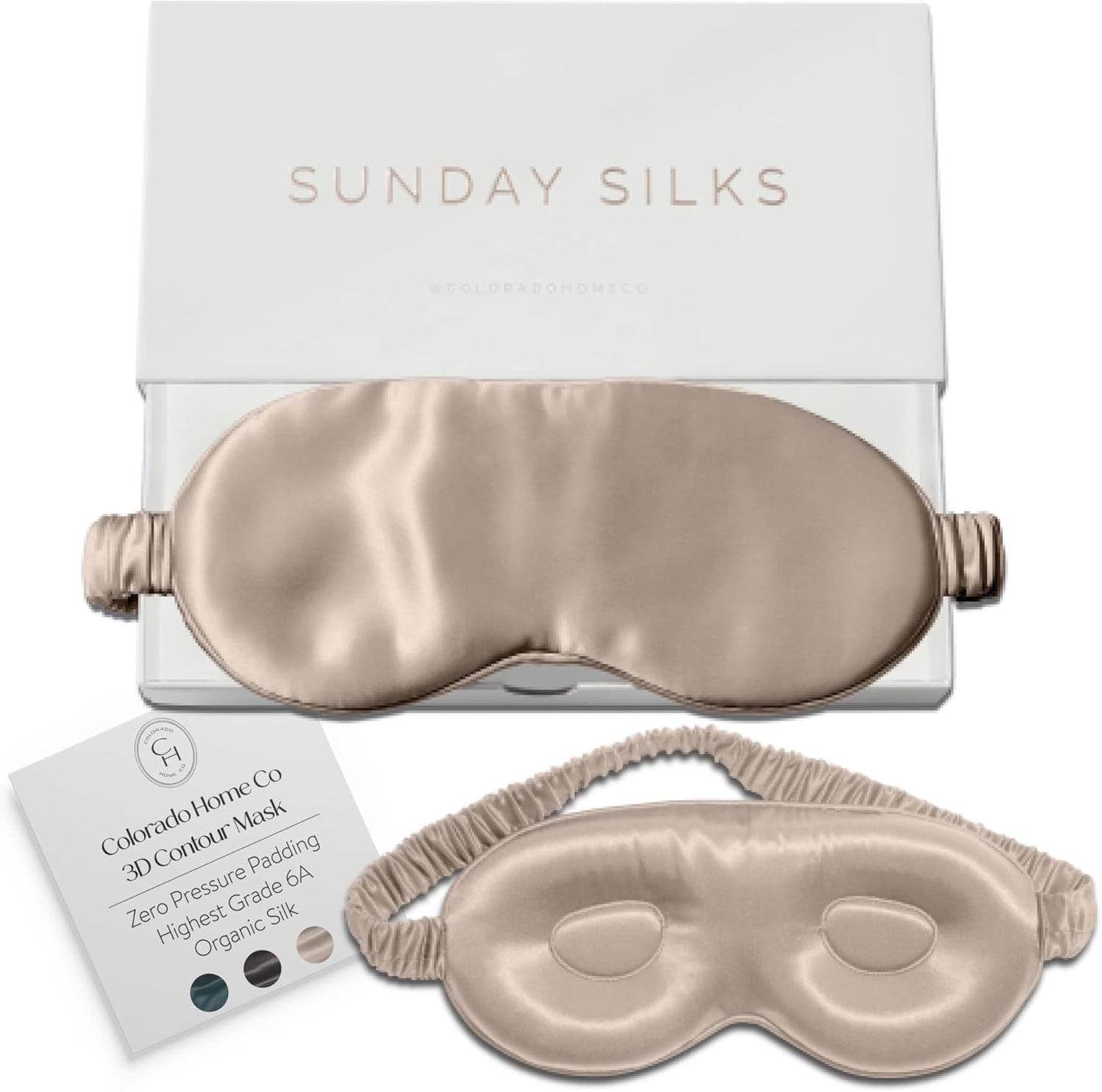 3D Contoured Silk Sleep Mask for Lash Extensions and Travel