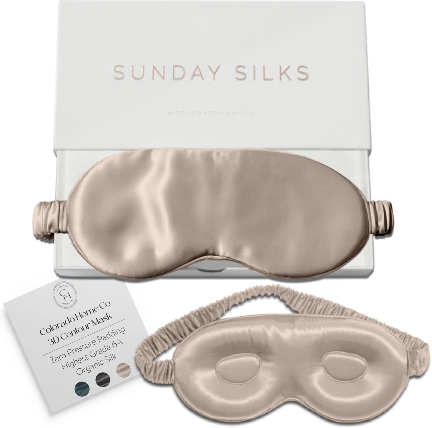 3D Contoured Silk Sleep Mask for Lash Extensions and Travel
