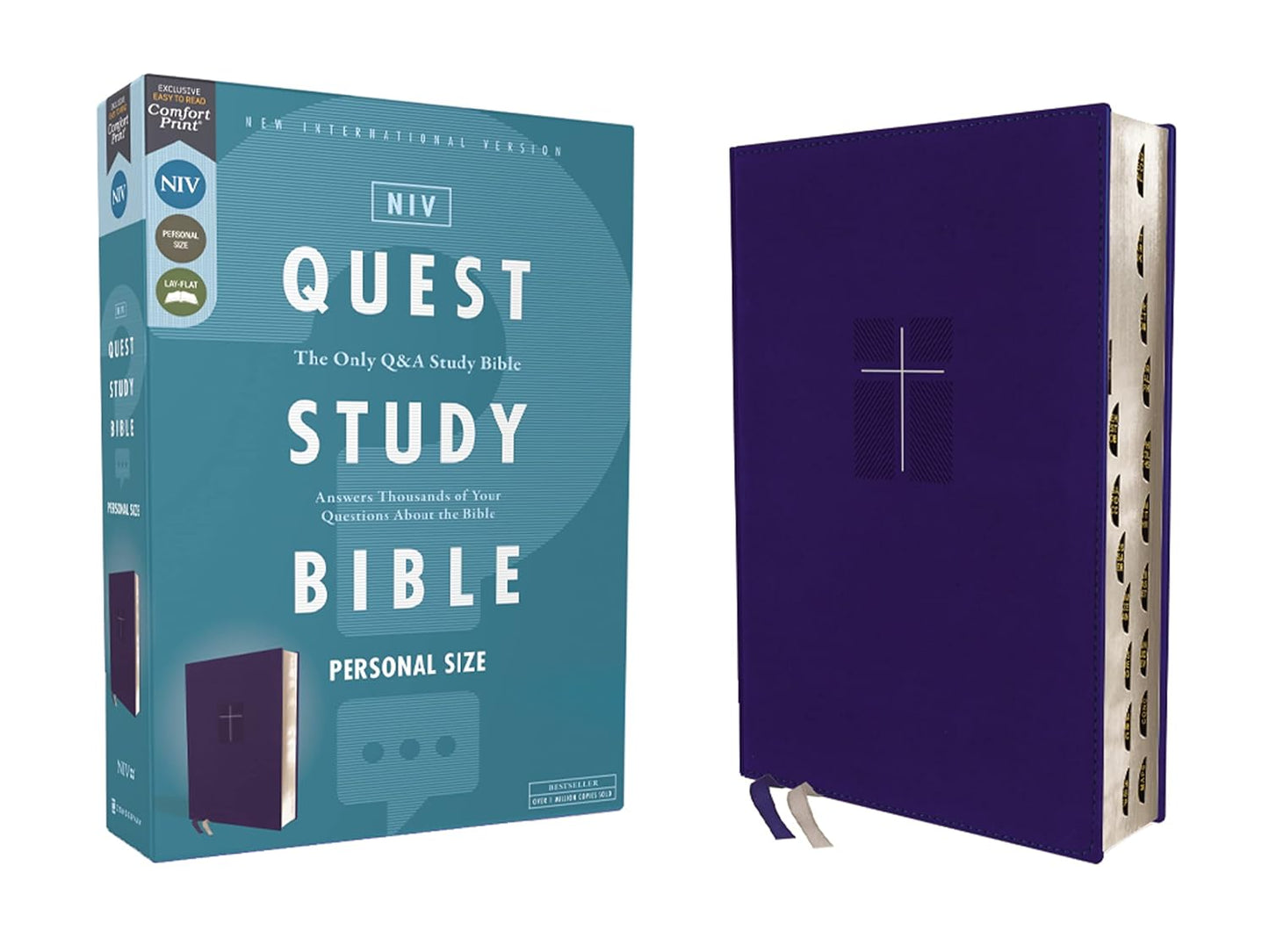 NIV Quest Study Bible Personal Size Leathersoft Blue Indexed