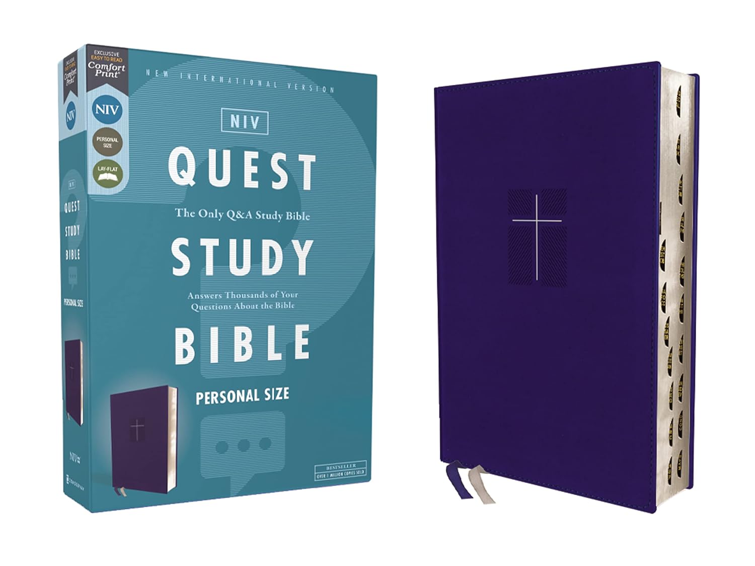 NIV Quest Study Bible Personal Size Leathersoft Blue Indexed