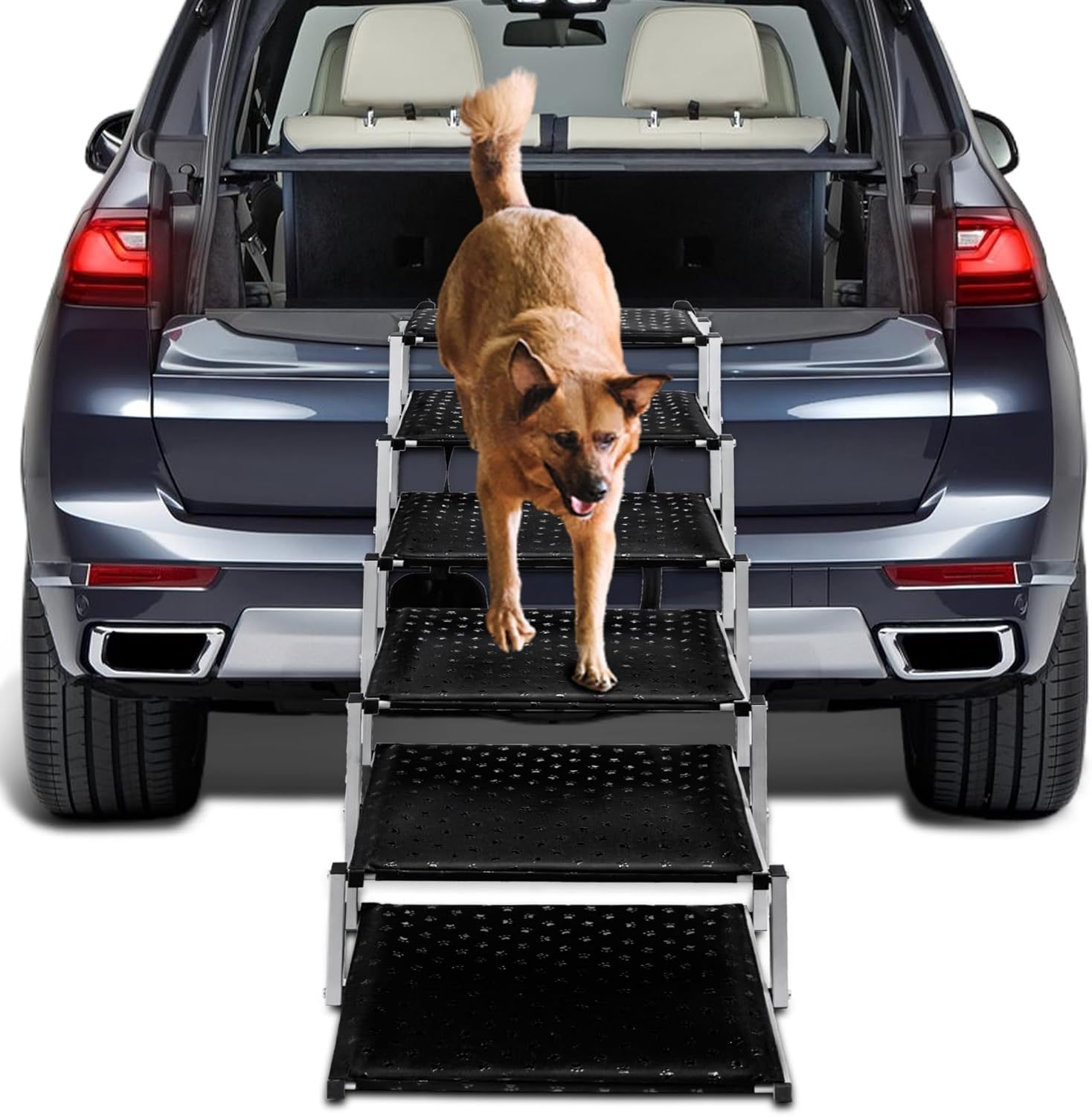 Extra Wide Stairs for Car - Foldable Dog Ramps for Large Dogs