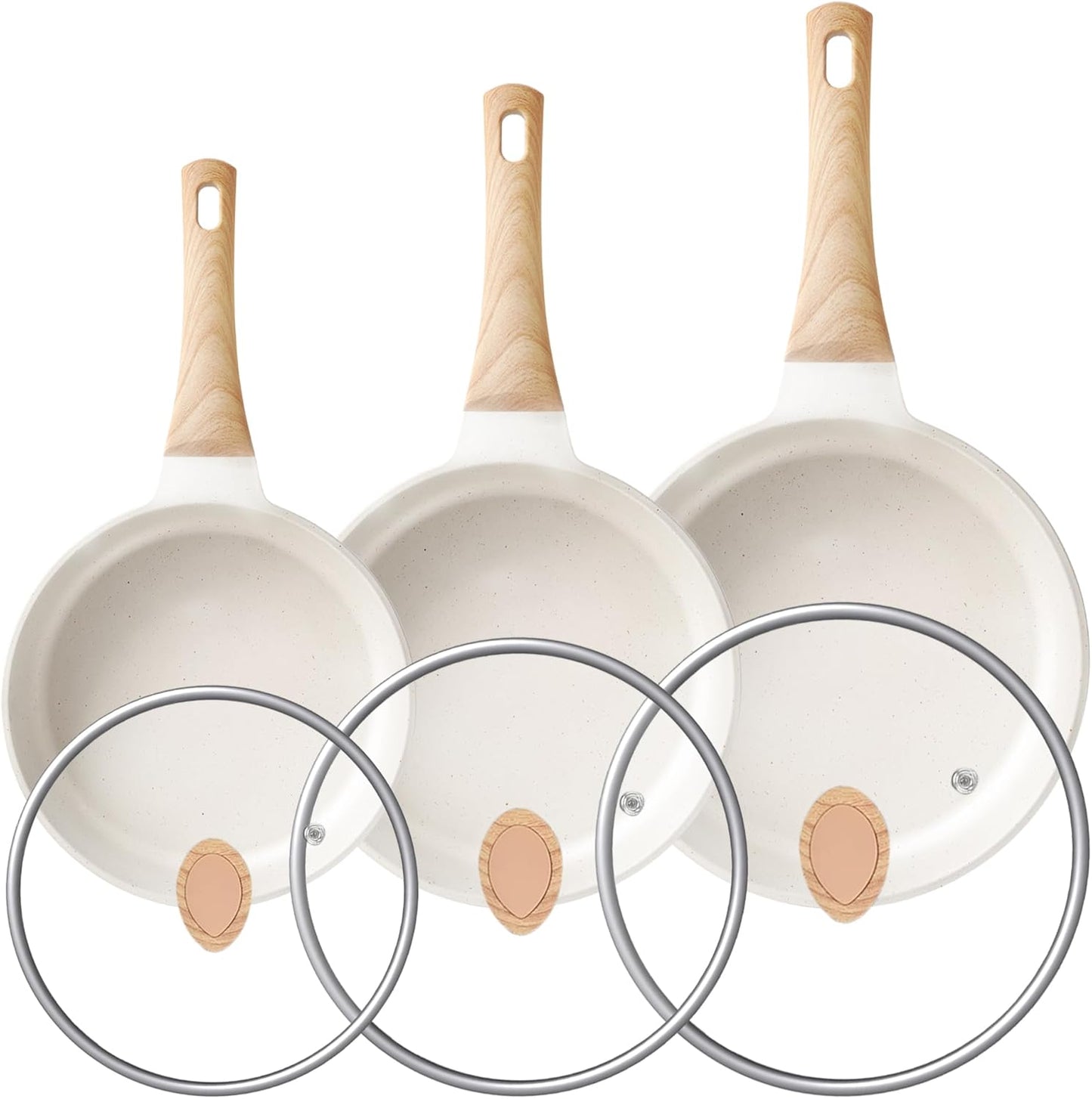 Non Stick Frying Pans Set - Healthy Cooking with YIIFEEO