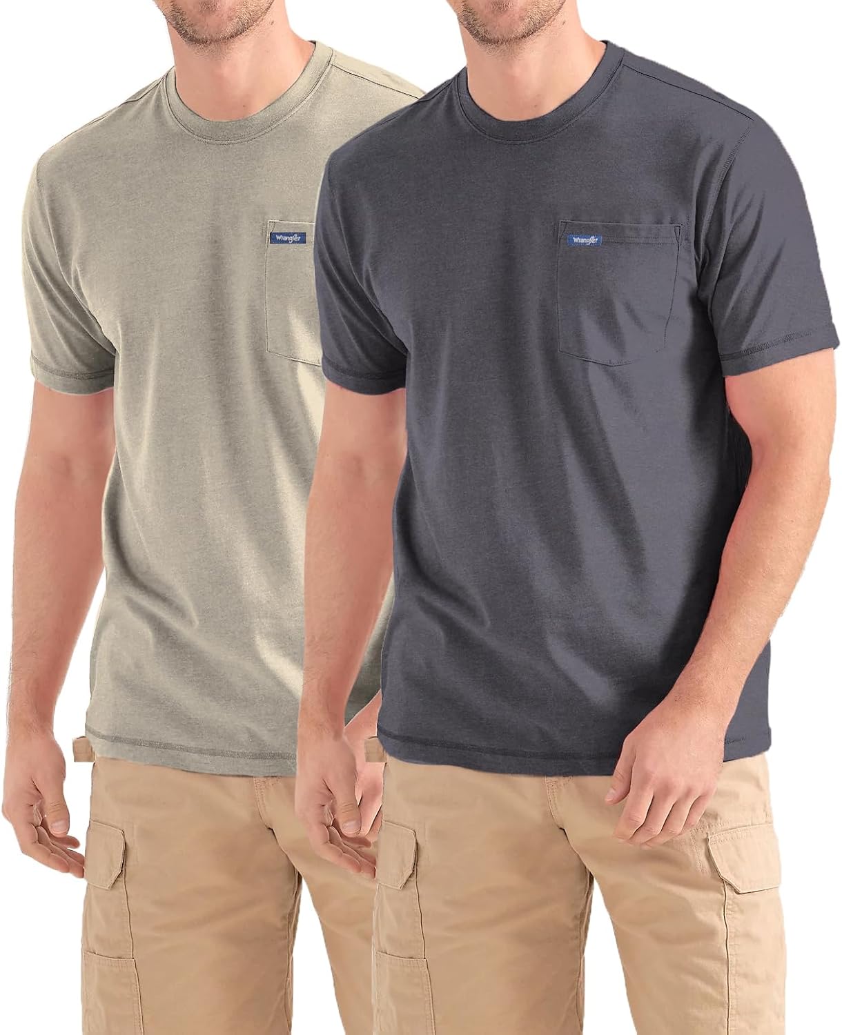 Wrangler Big and Tall T-Shirts for Men - 2 Pack Cotton Tee