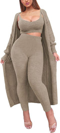 Fixmatti Women's Fuzzy 3 Piece Sweatsuit Lounge Set - Cozy Everyday pj