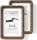 4x6 Picture Frame Set of 2 - Natural Solid Walnut Wood Frames