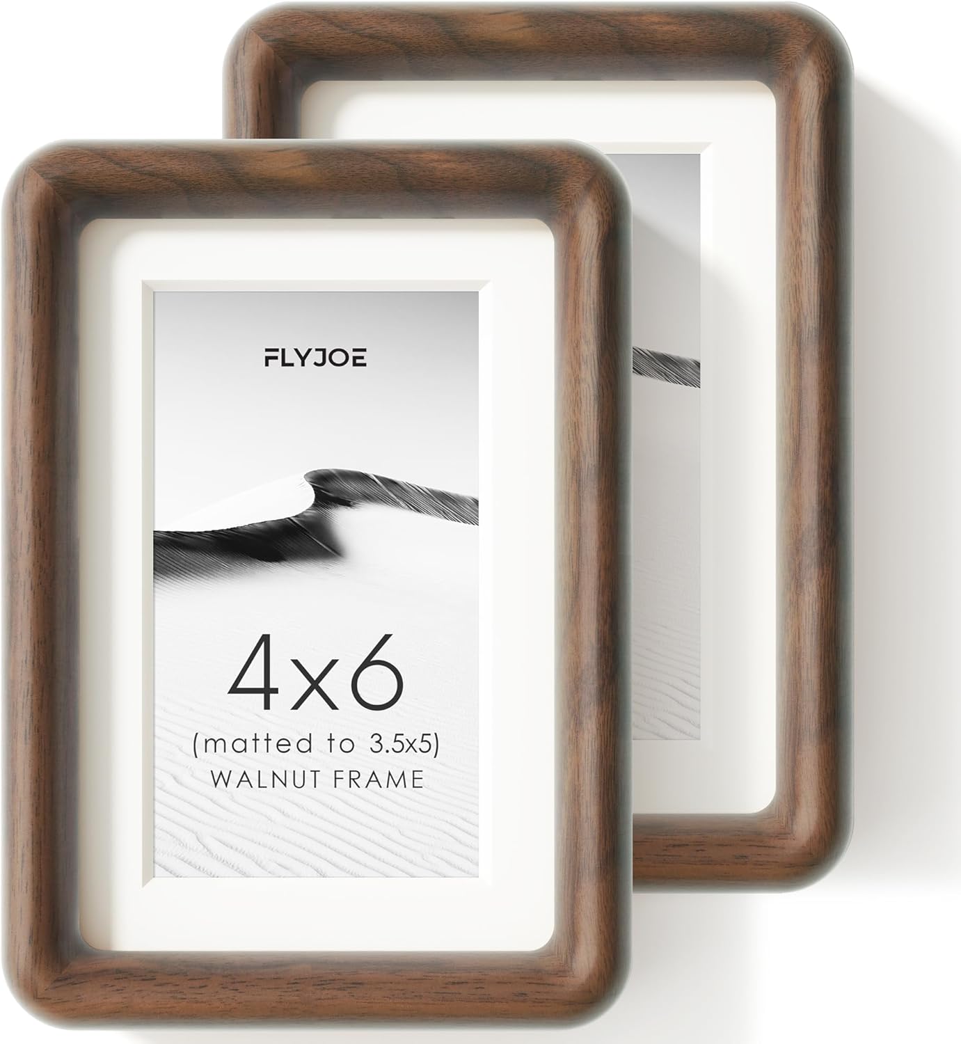 4x6 Picture Frame Set of 2 in Natural Solid Walnut Wood