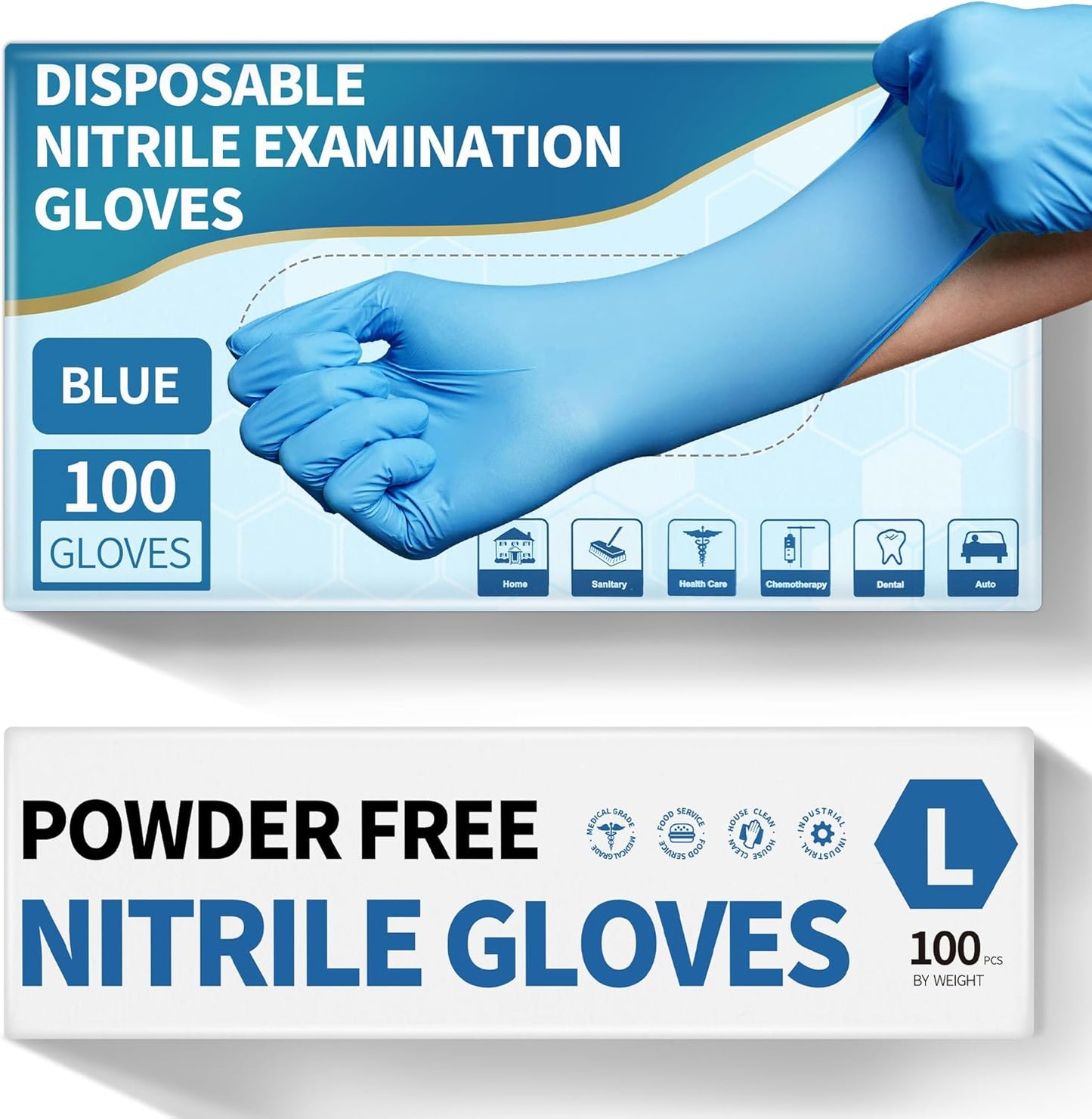 Medguy Nitrile Gloves: 4.5 Mil, 100 Ct, Blue - Food-Safe!