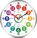 Wall Clock for Kids Learning - Teaching Time 14 in Silent Clock