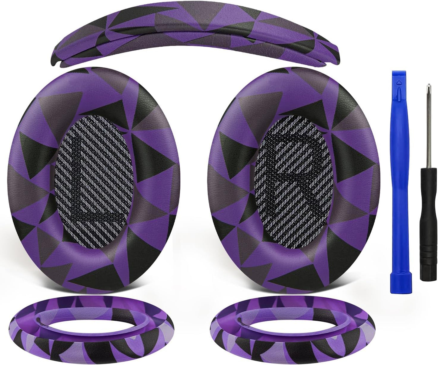 Enhance Comfort: SOULWIT Bose QC35 Replacement Kit - Purple Black