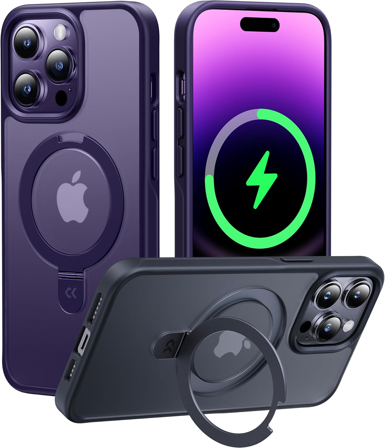 CASEKOO 14 Pro Case with Magnetic Invisible Stand for iPhone