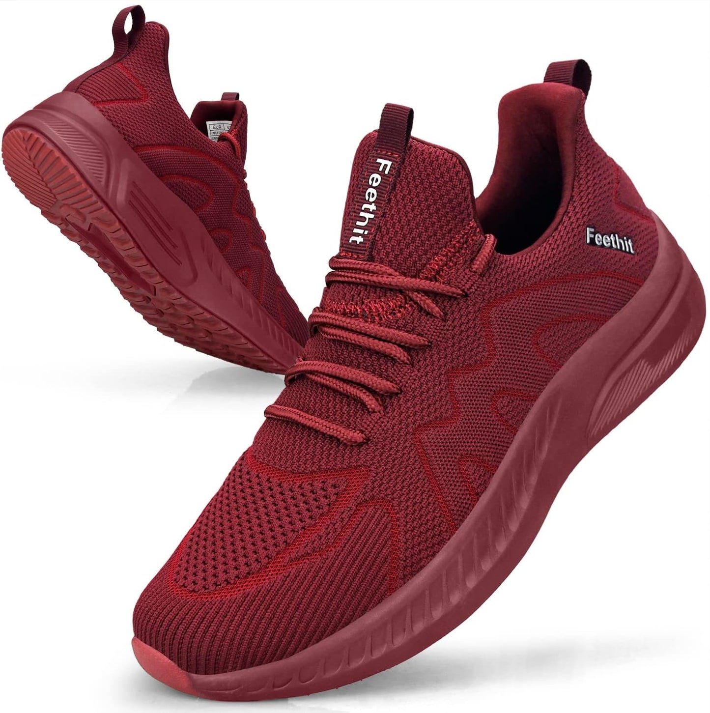 Feethit Mens Non Slip Walking Sneakers for Comfortable Running