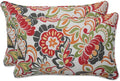 Bright Floral Indoor/Outdoor Lumbar Throw Pillow Set - Plush, Weather