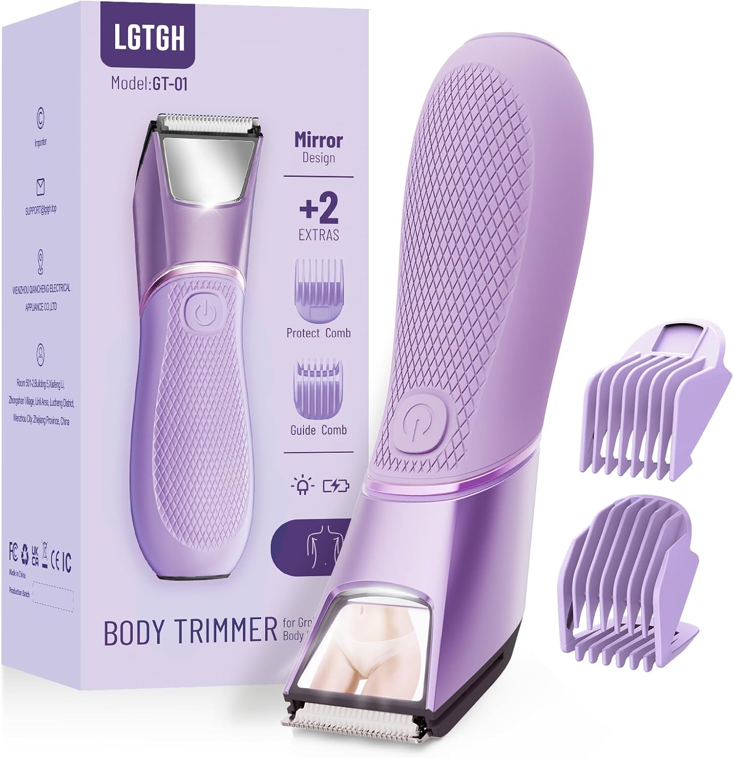 Bikini Trimmer for Women: Electric Shaver with LED Light