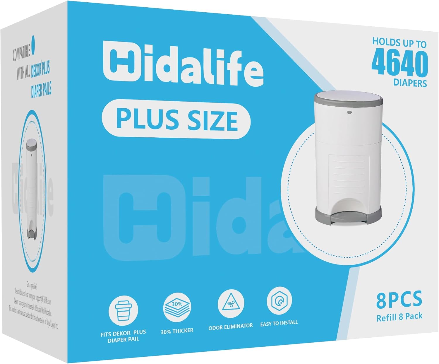 Long-lasting Dekor Plus Refills! Up to 4640 Diapers! HIDALIFE