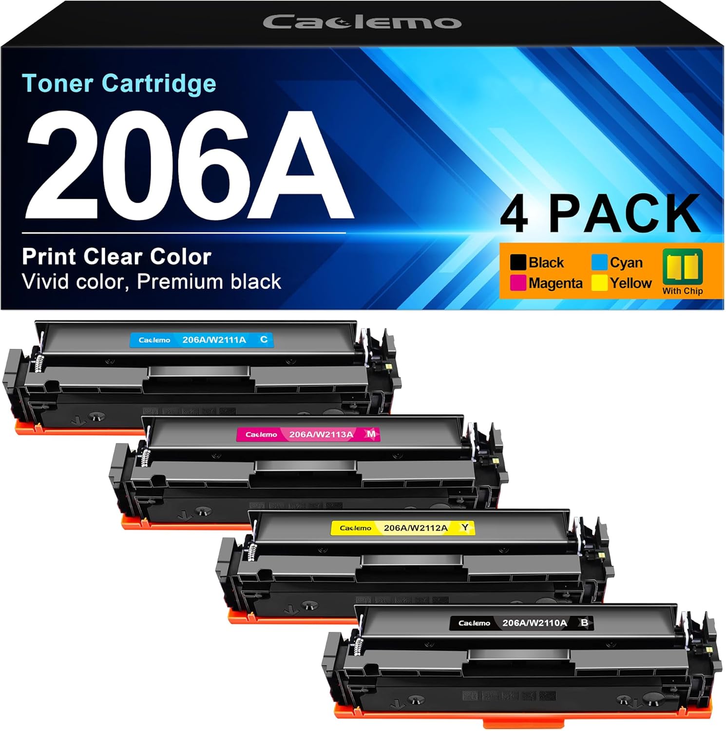 Caclemo 206A Toner 4 Pack: Vibrant Colors & Reliable Printing