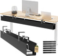 49.2in Under Desk Cable Management Tray - Large Fabric Cord Hider