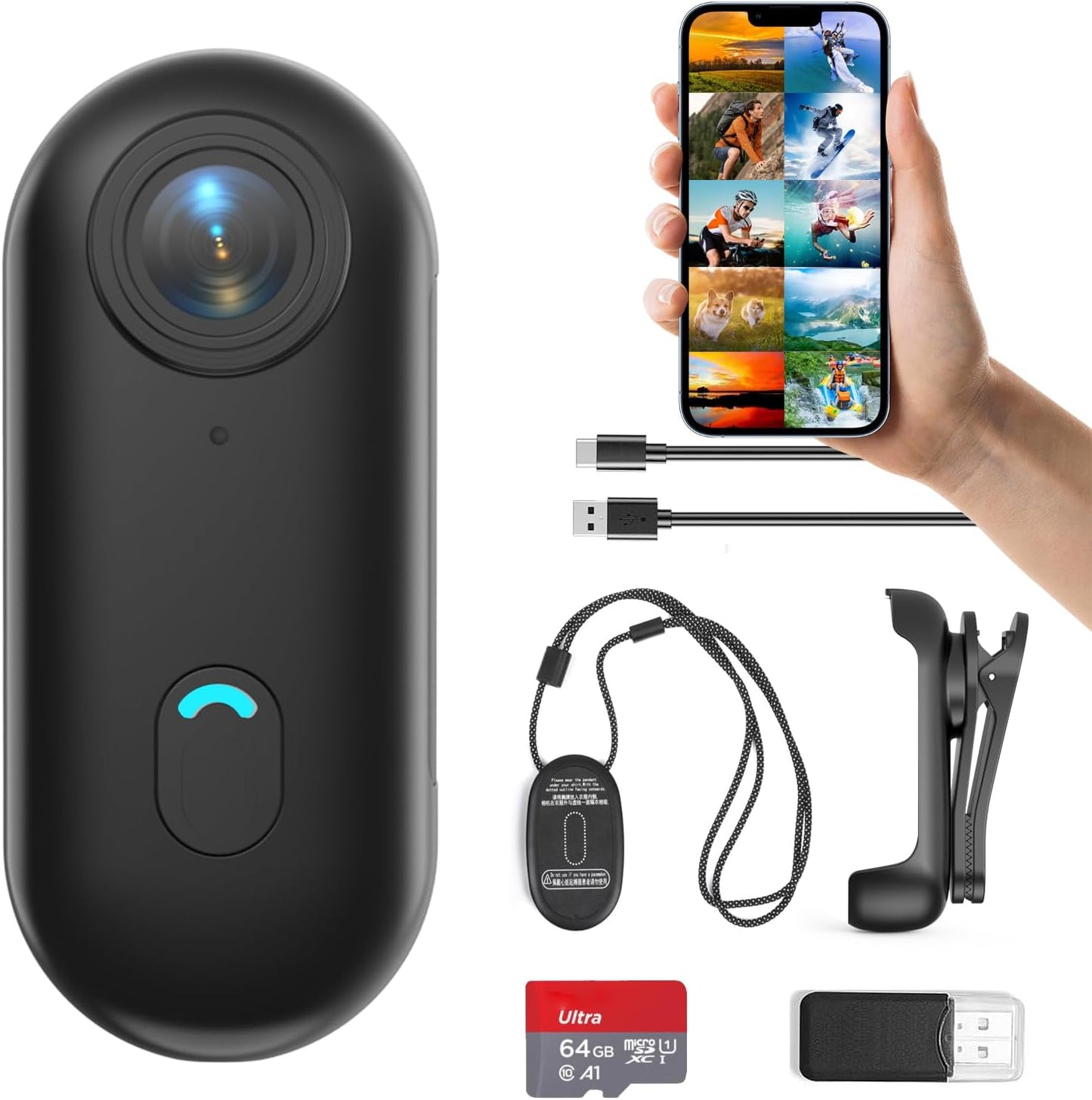 Ultra-Light Body Cam for Adventures - FOUKWAKC