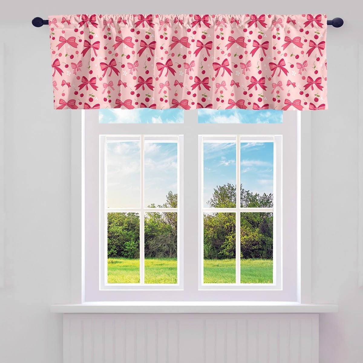 Cute Hot Pink Valance Curtain - 52x18