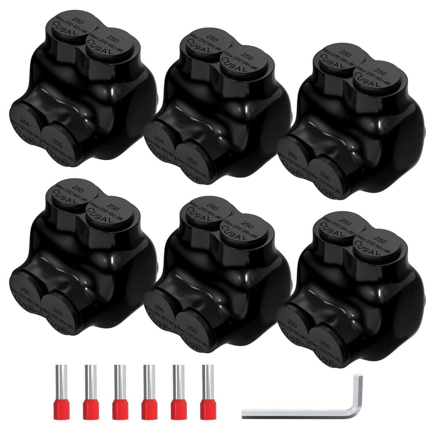 Joinfworld 2 Port Insulated Multi Tap Connector for 250MCM Wire