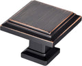 Square Cabinet Knobs 20 Pack 1.3 in Oil Rubbed Bronze - Vintage Style