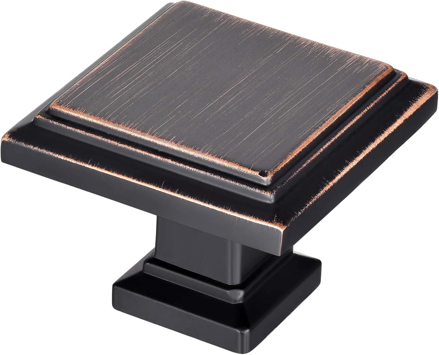 Square Cabinet Knobs - 20 Pack of Vintage Oil Rubbed Bronze