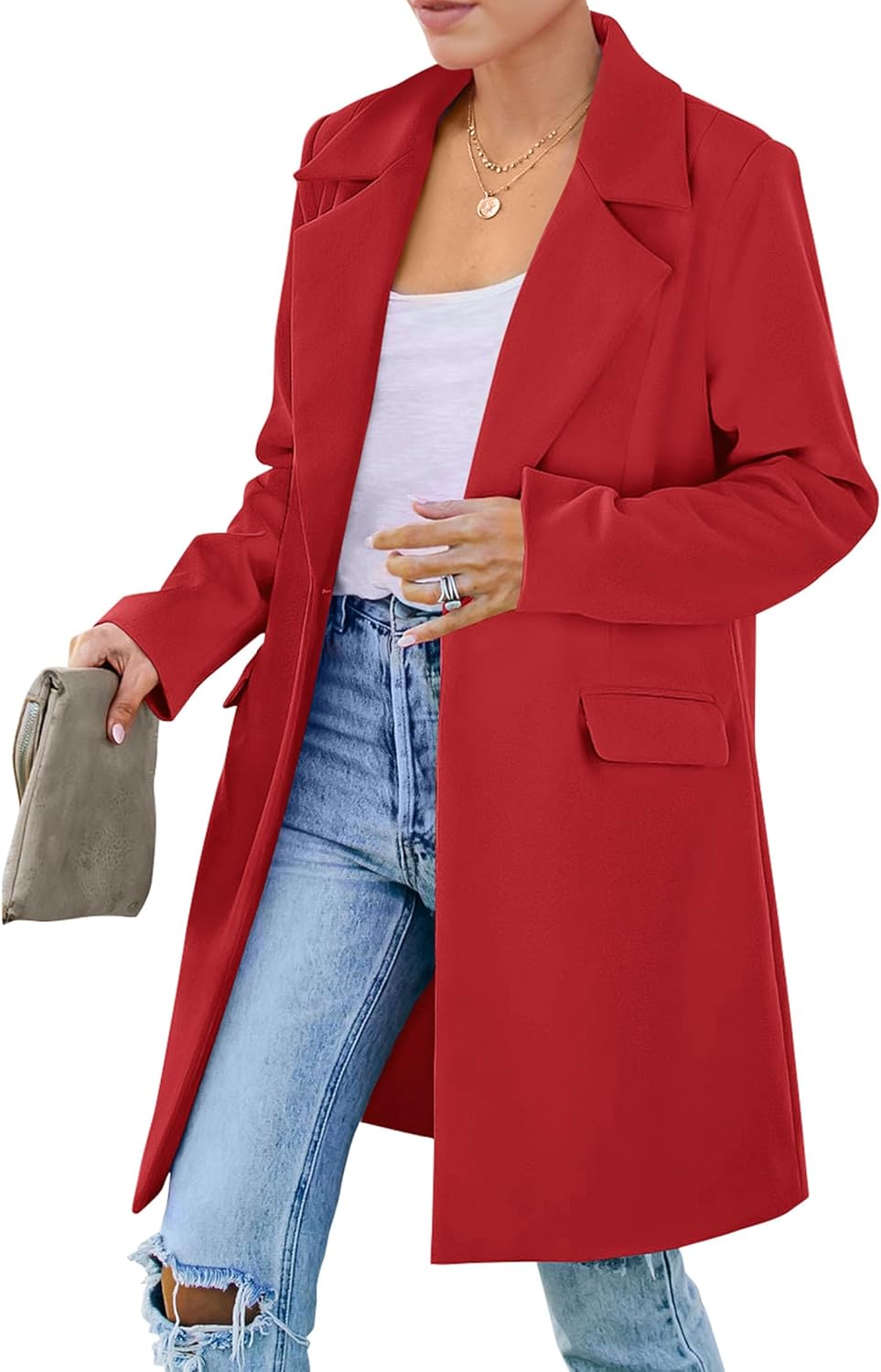 PRETTYGARDEN Women's Long Blazer Jackets for Work and Casual Wear