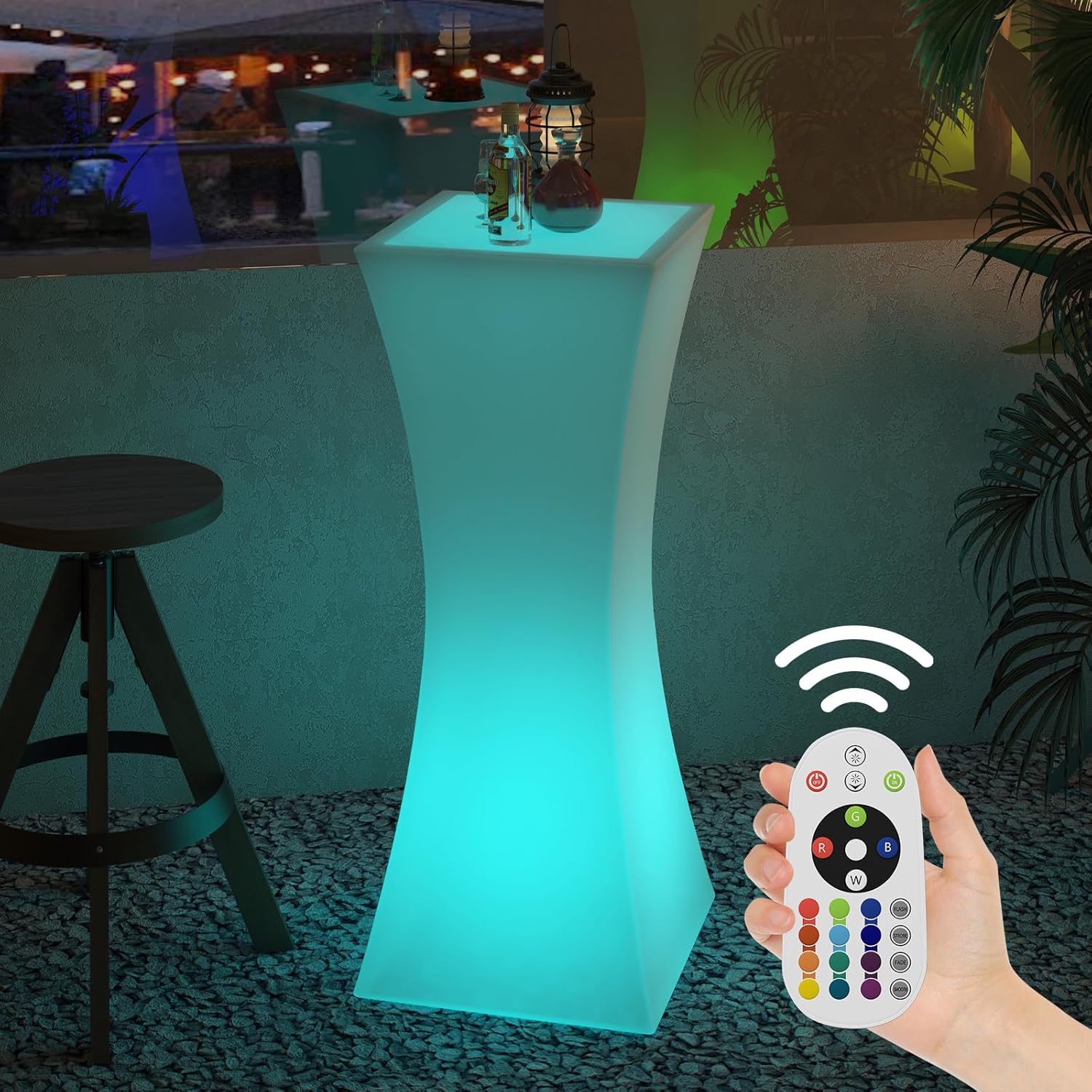 Colorful Remote LED Bar Table - Party Essential!