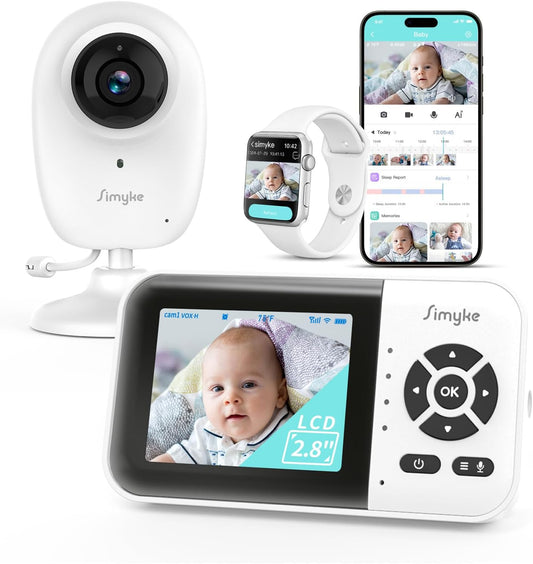 Simyke Smart Baby Monitor: 1080p Camera, Long Range, Night Vision