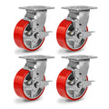 5in x 2in Heavy Duty Casters Swivel Polyurethane Set of 4 - 4000lb
