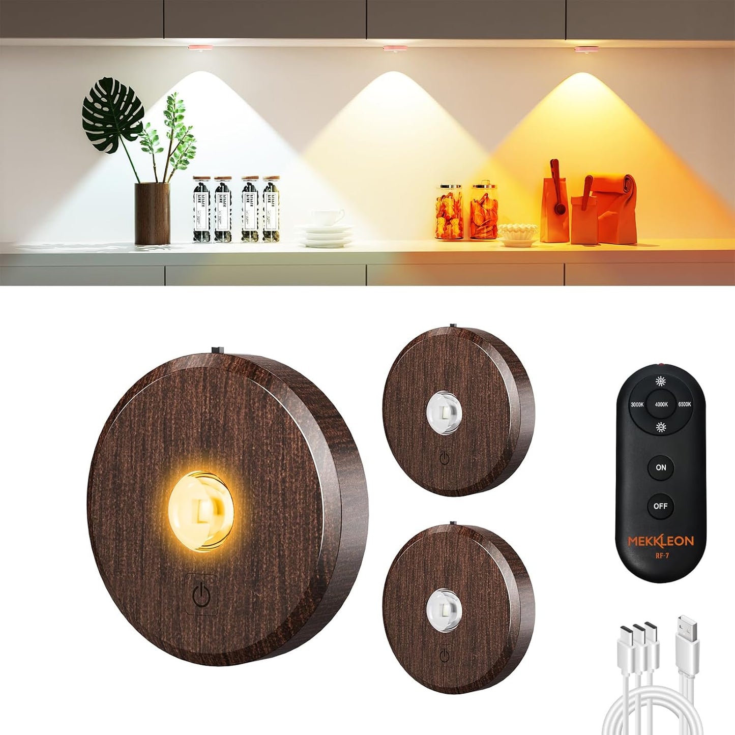 Rechargeable Puck Lights with Remote Control for Easy Lighting