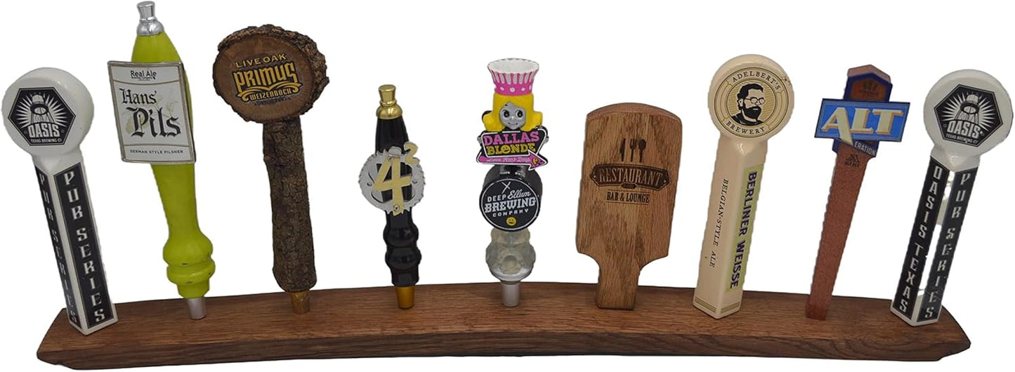 Oak Whiskey Barrel Stave Beer Tap Handle Display - Handmade
