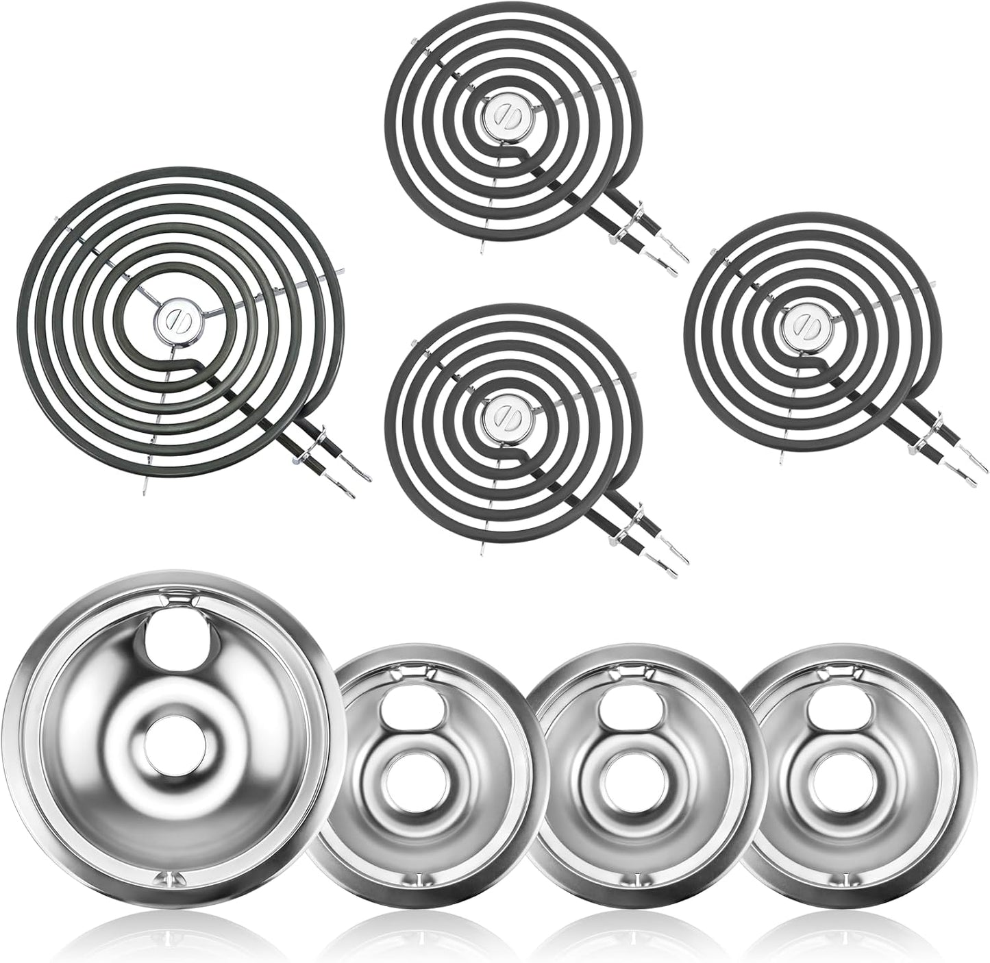Stove Burner Drip Pan Set for Electric Range by MIFLUS