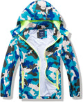 Kids Waterproof Raincoat with Detachable Hood - Lightweight Dino Style