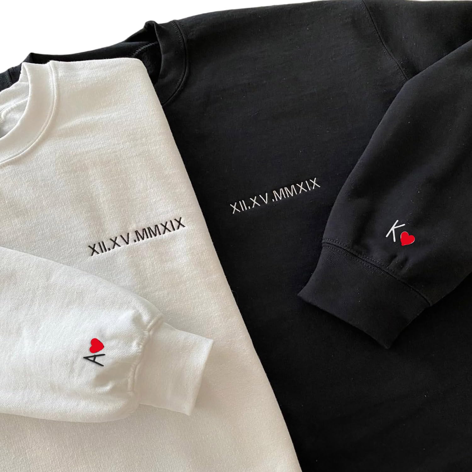 Personalized Roman Numeral Date Crew Sweatshirt - Handmade Love Gift