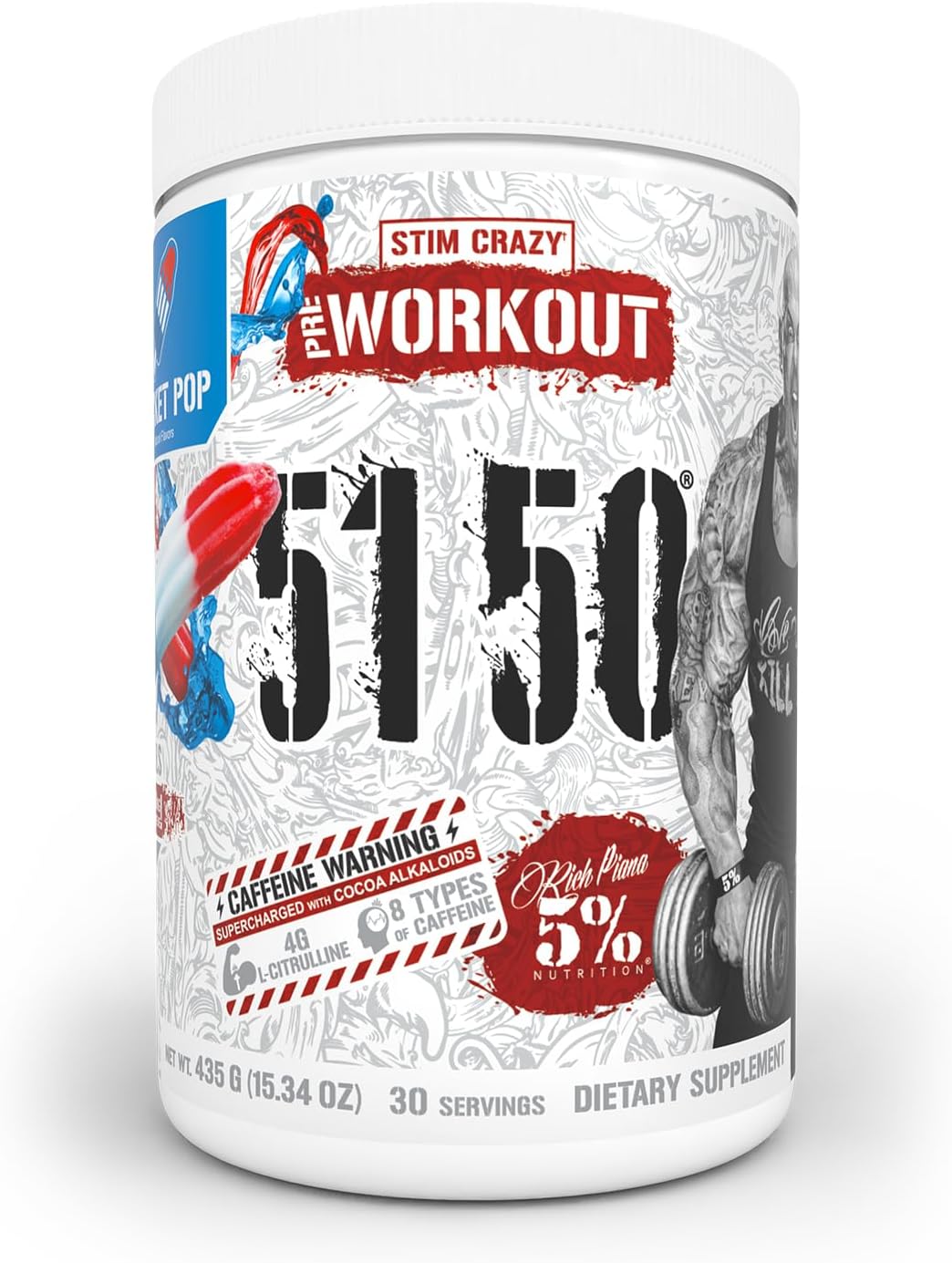 5% Nutrition 5150 High Stim Pre-Workout Powder for Extreme Energy