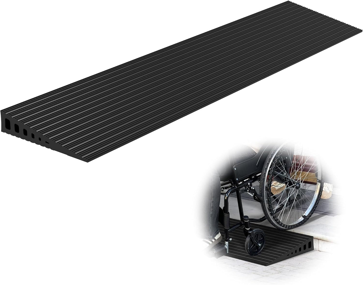 1.6in Rise Threshold Ramps for Doorways - Adjustable Rubber Ramp