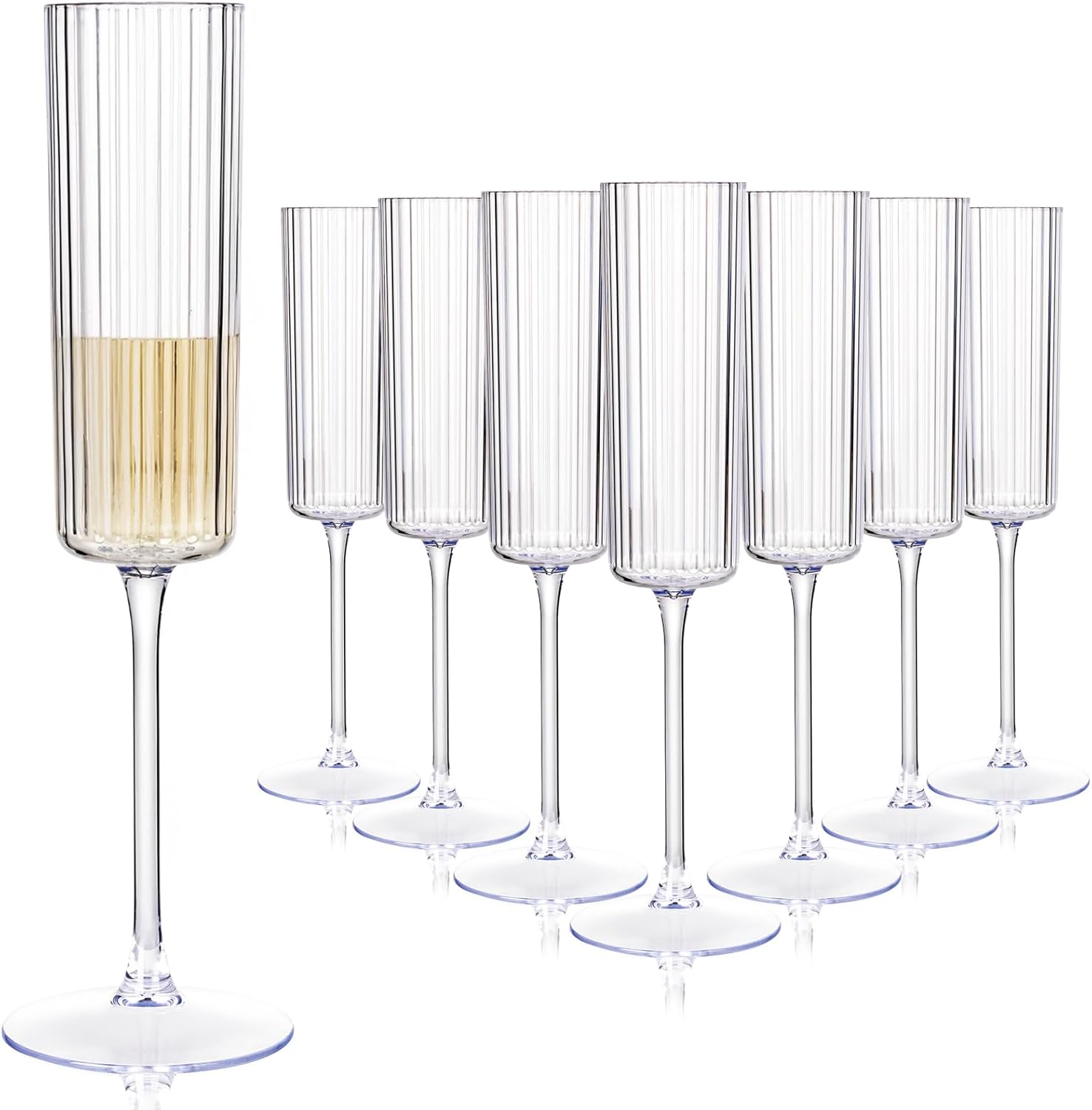 36 Pack Clear Plastic Champagne Flutes for Elegant Celebrations