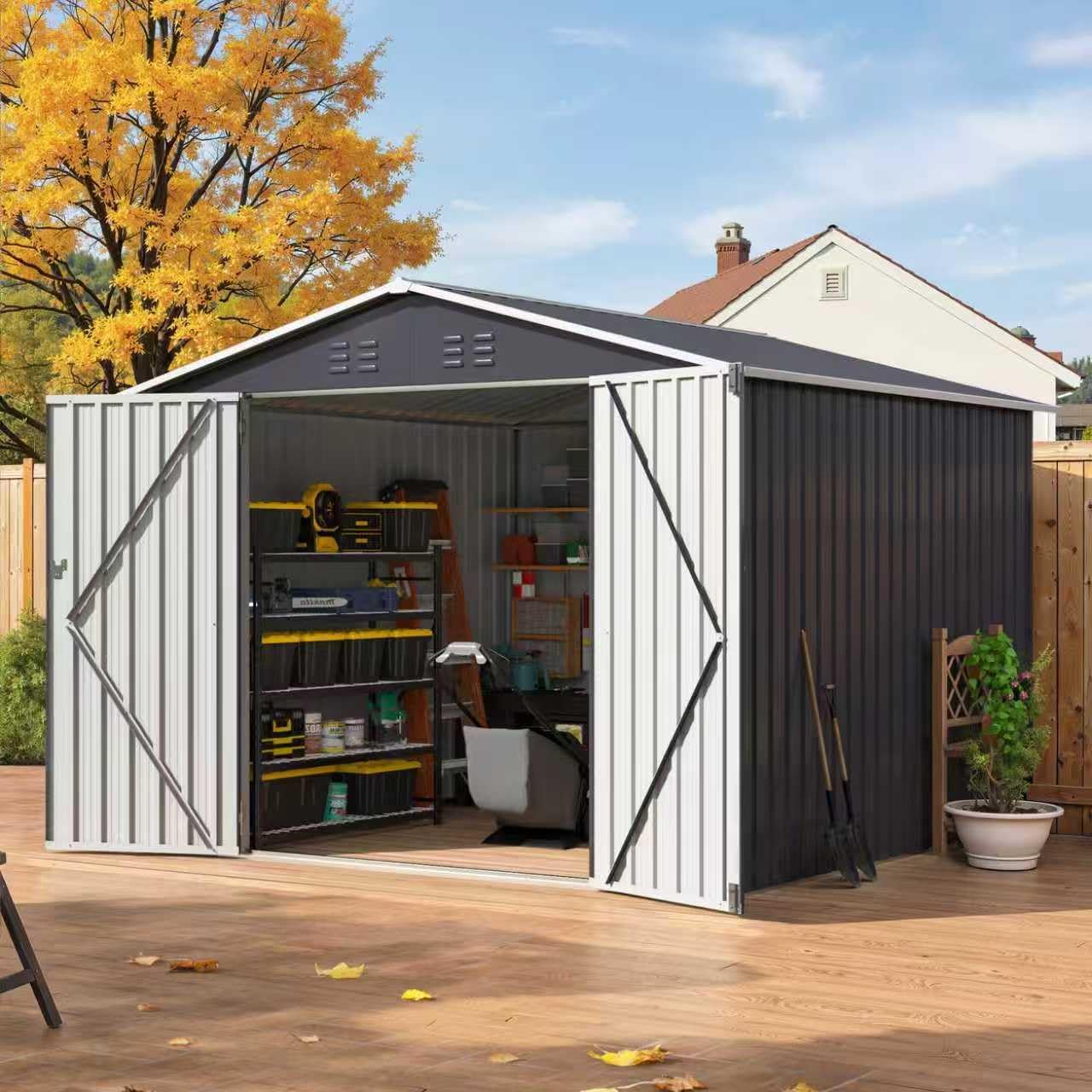 8x8 FT Outdoor Storage Shed for Garden Tools and Equipment