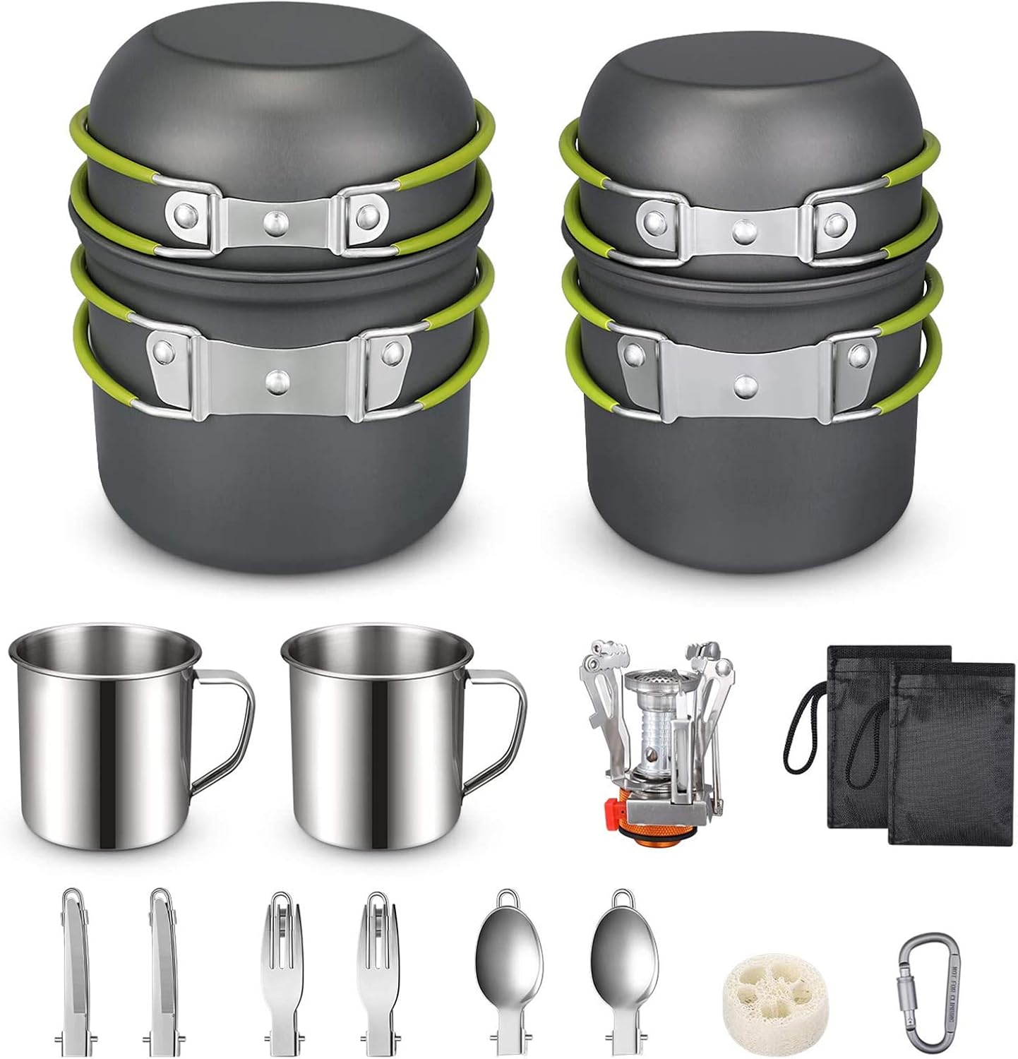 G4Free 19PCS Camping Cookware Set - Compact & Non Stick