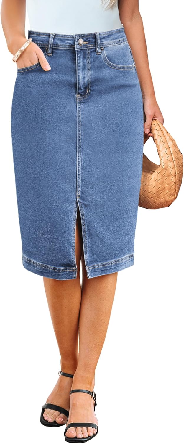 Luvamia Jean Skirts for Women: Trendy Summer Casual Midi Style