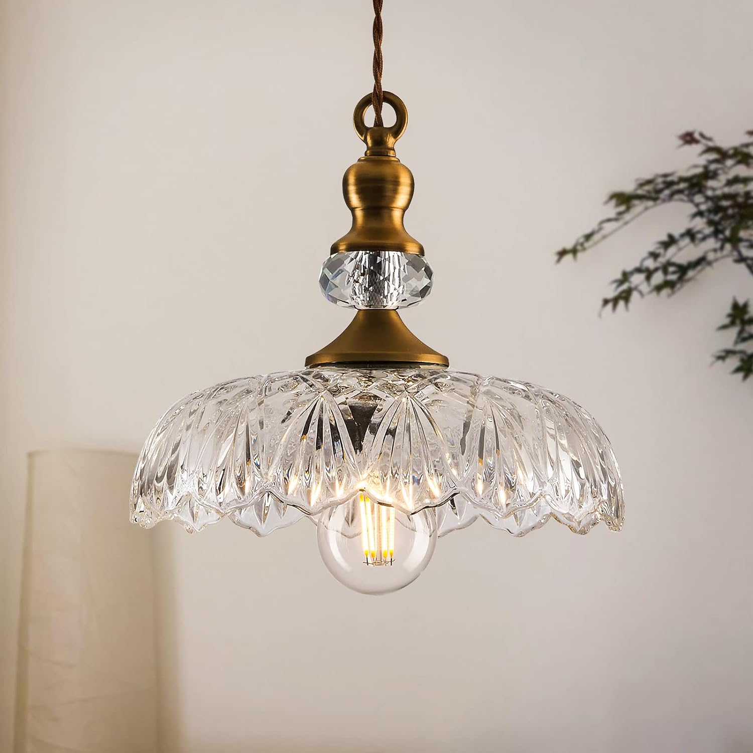 Vintage Glass Pendant Light Fixture for Modern Farmhouse Style
