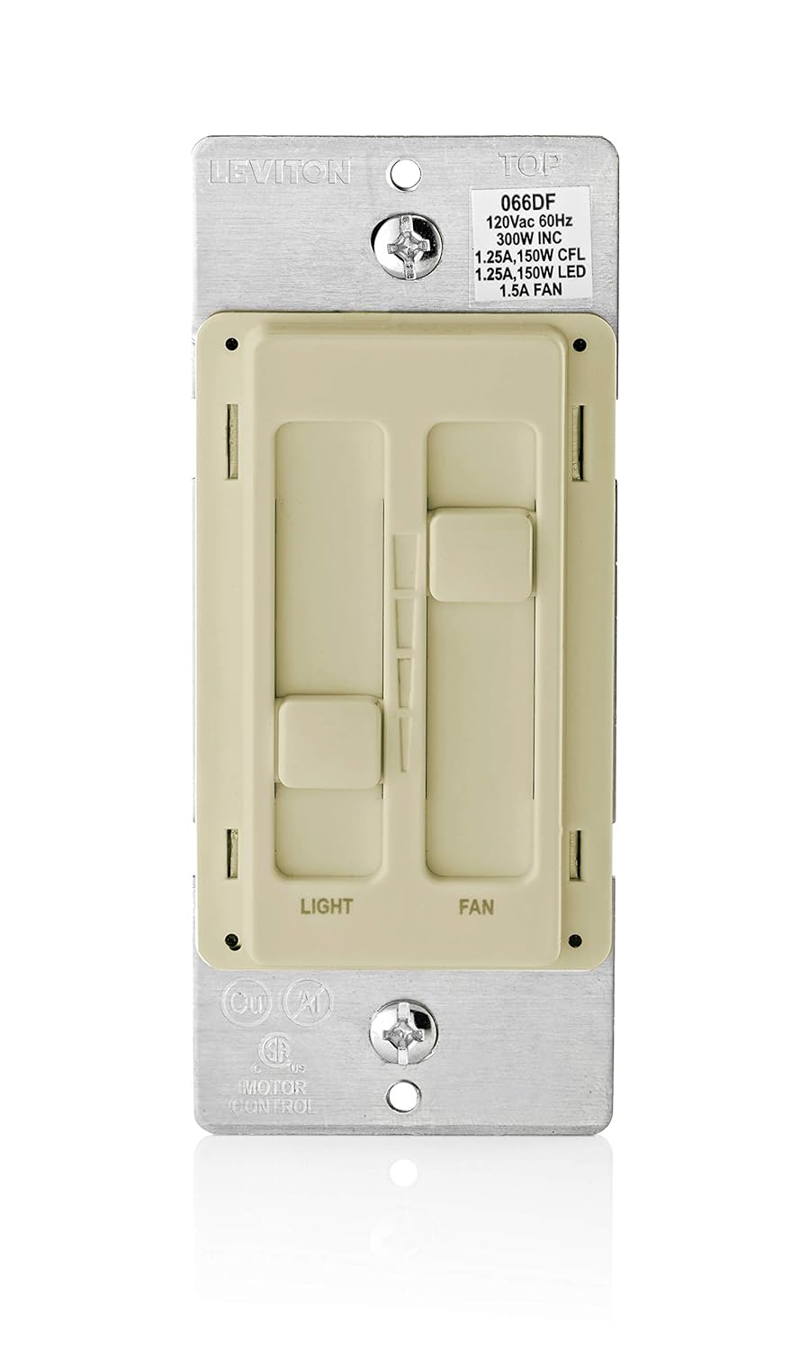 Leviton SureSlide Ceiling Fan Control and Dimmer Switch for LED