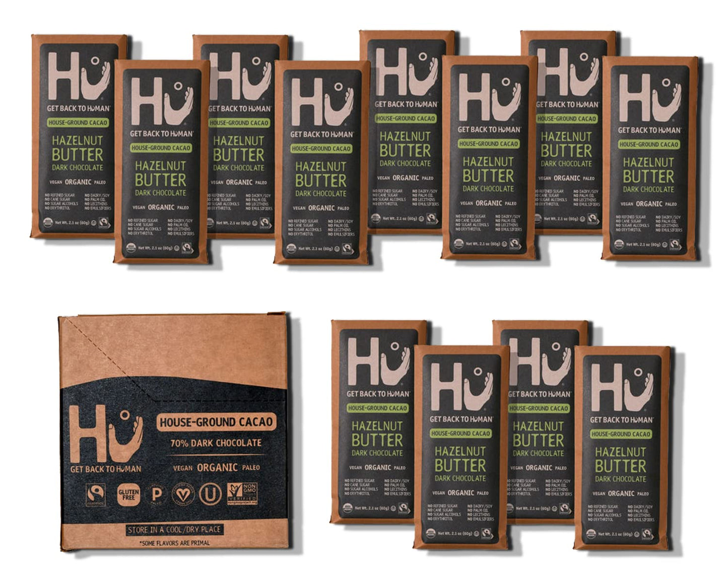Hu Chocolate Bars 12 Pack Hazelnut Butter Organic Vegan Treats