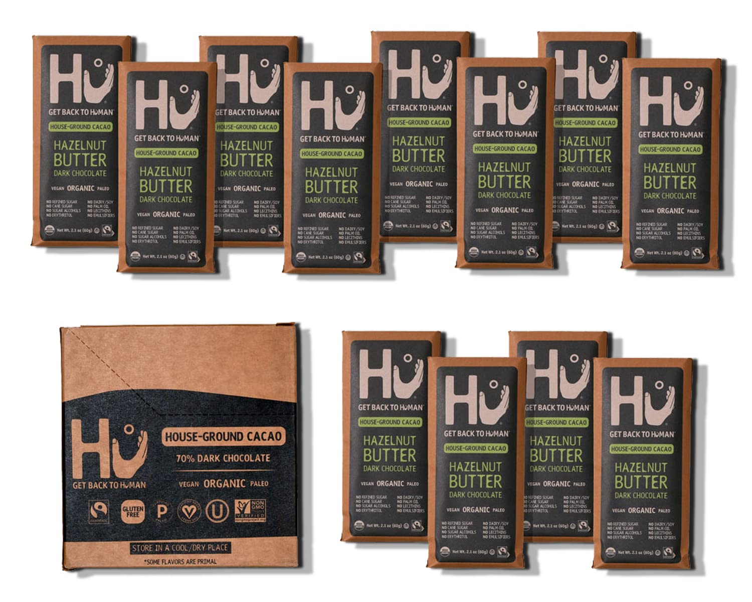 Hu Chocolate Bars 12 Pack Hazelnut Butter Organic Vegan Treats