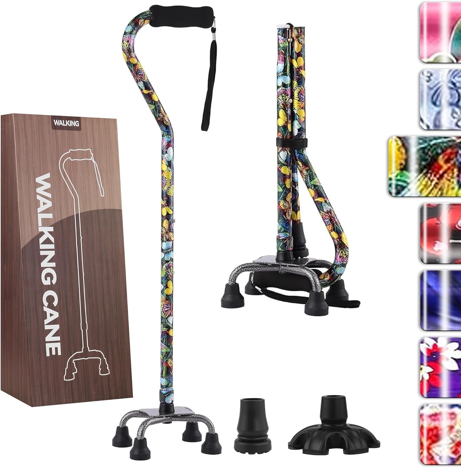 Adjustable Quad Cane for Stability and Balance in Seniors